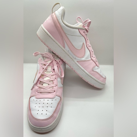 Nike Court Borough Low Recraft Big Kids Sneakers YOUTH 7Y WOMENS 8.5 PINK/WHITE - Picture 2 of 12